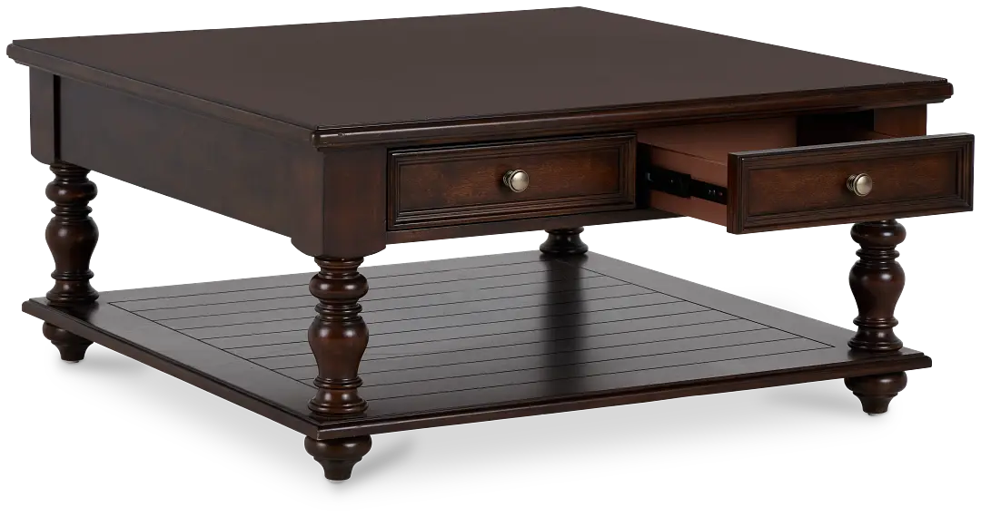 Savannah Dark Tone Storage Square Coffee Table Savannah Dark Tone Storage Square Coffee Table