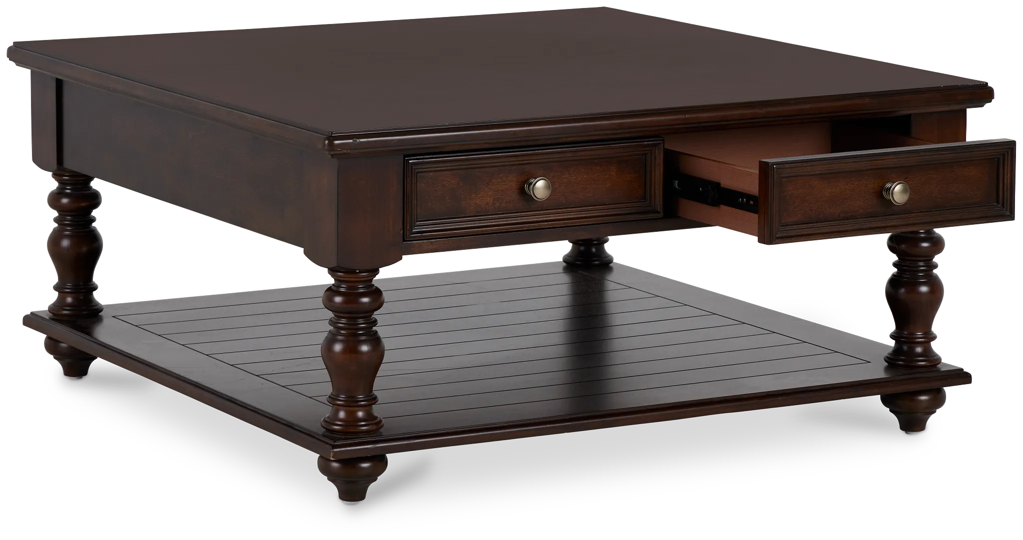 Savannah Dark Tone Storage Square Coffee Table