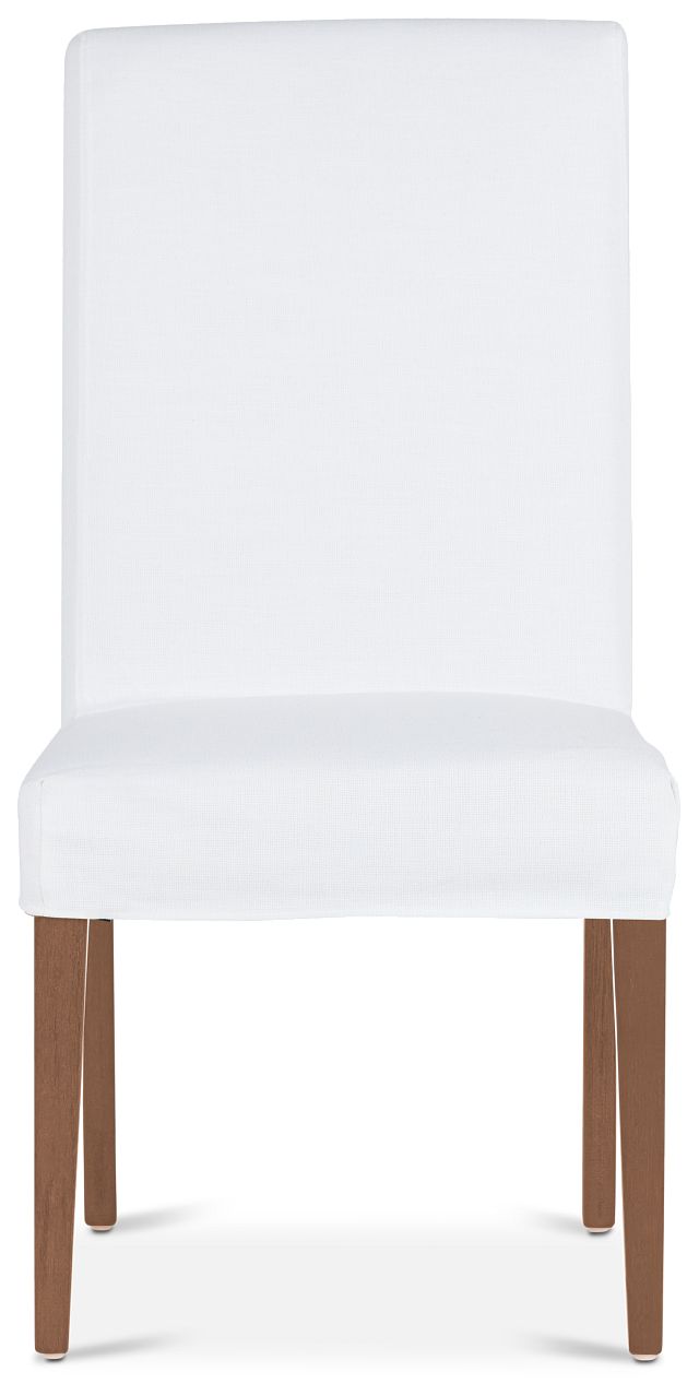 Harbor White Short Slipcover Chair With Light Tone Leg (3)