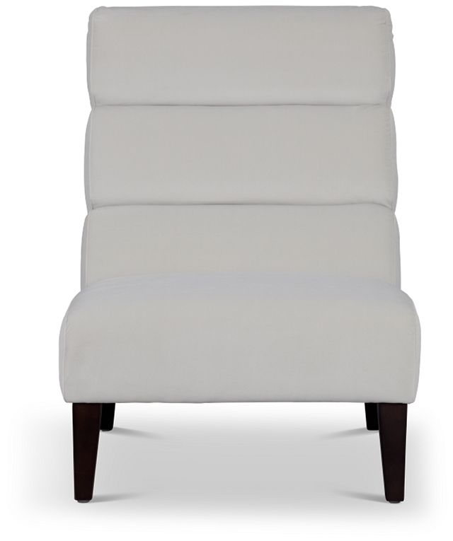 Emily White Velvet Accent Chair