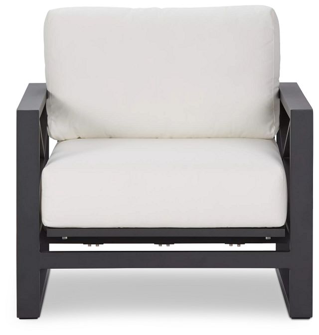 Linear Dark Gray White Rocking Chair