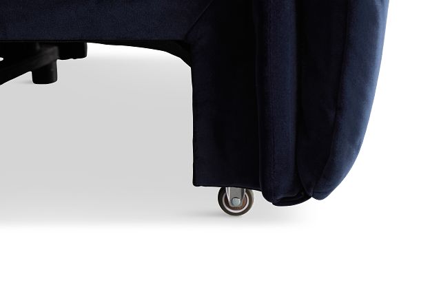 Gemma Navy Velvet Large Dual Power Left Chaise Sectional