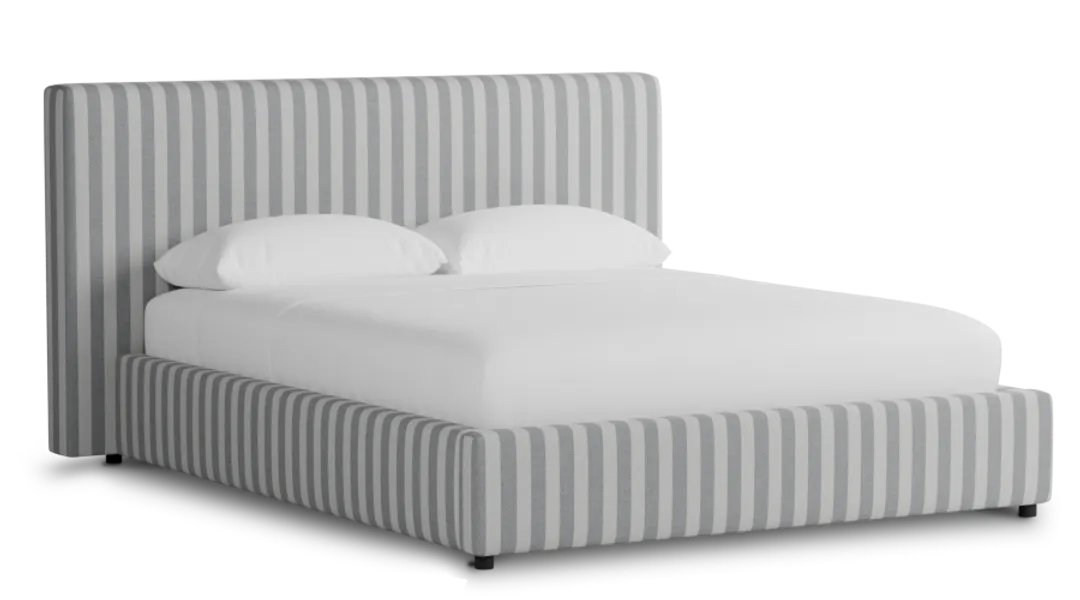 Grayton Sea Lane Light Gray 44" Upholstered Platform Bed