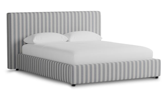 Grayton Sea Lane Light Gray 44" Upholstered Platform Bed