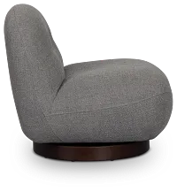 Aaliyah Dark Gray Fabric Swivel Accent Chair