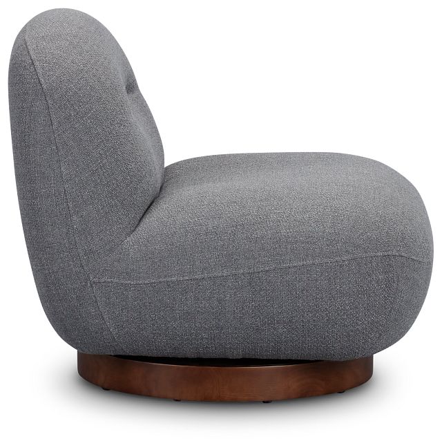 Aaliyah Dark Gray Fabric Swivel Accent Chair