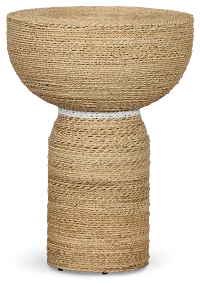 Harley Light Tone Woven Pedestal Table