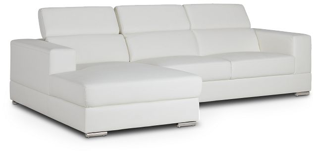 Maxwell White Micro Left Chaise Sectional (3)