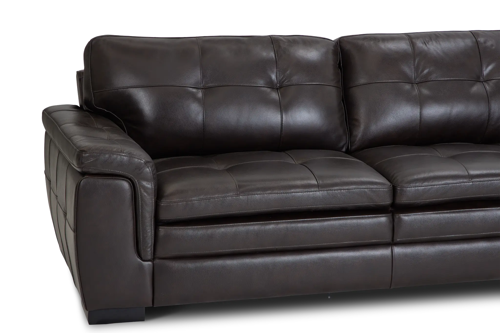 Braden Dark Brown Leather Small Right Chaise Sectional Braden Dark Brown Leather Small Right Chaise Sectional