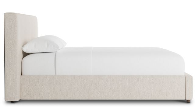 Grayton Revenue Beige 44" Upholstered Platform Bed