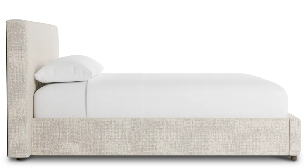 Grayton Revenue Beige 44" Upholstered Platform Bed