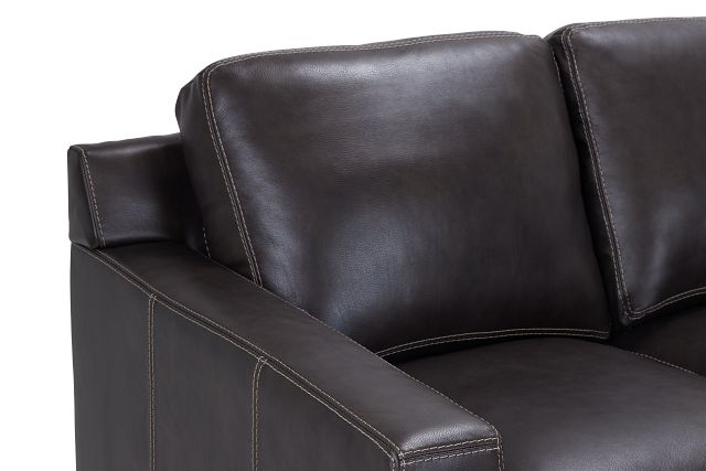 Carson Dark Brown Leather Small Right Chaise Sectional