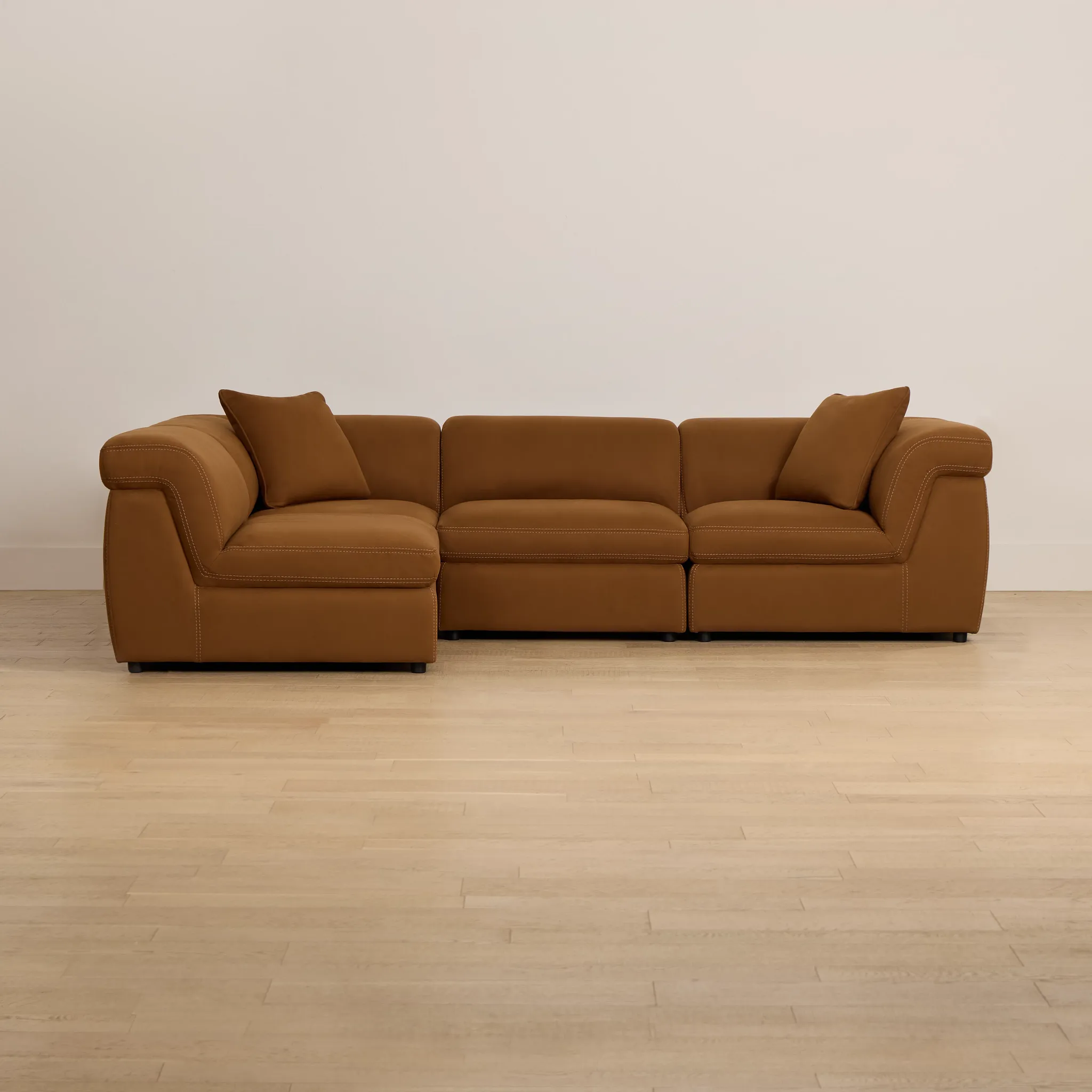 Aria Medium Brown Micro 4-piece Modular Sectional