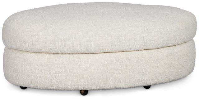 Kaya White Castored Cocktail Ottoman