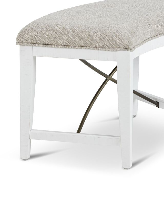 Heron Cove White Curved Dining Bench