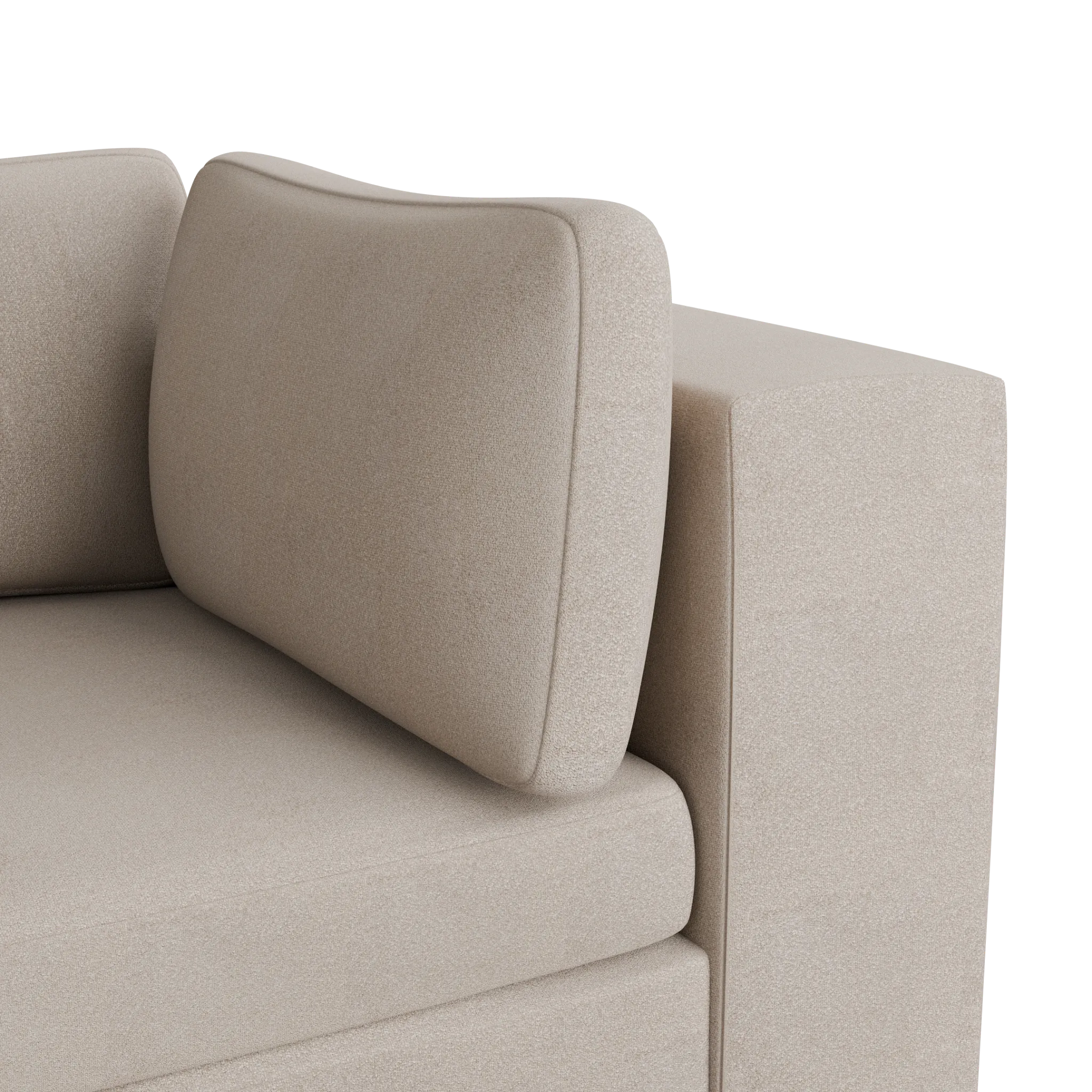 Destin Sutton Beige Fabric 5pc Bumper Sectional