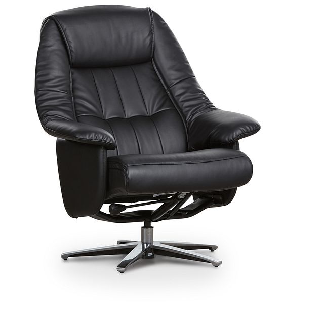 Jones Black Micro Recliner & Ottoman