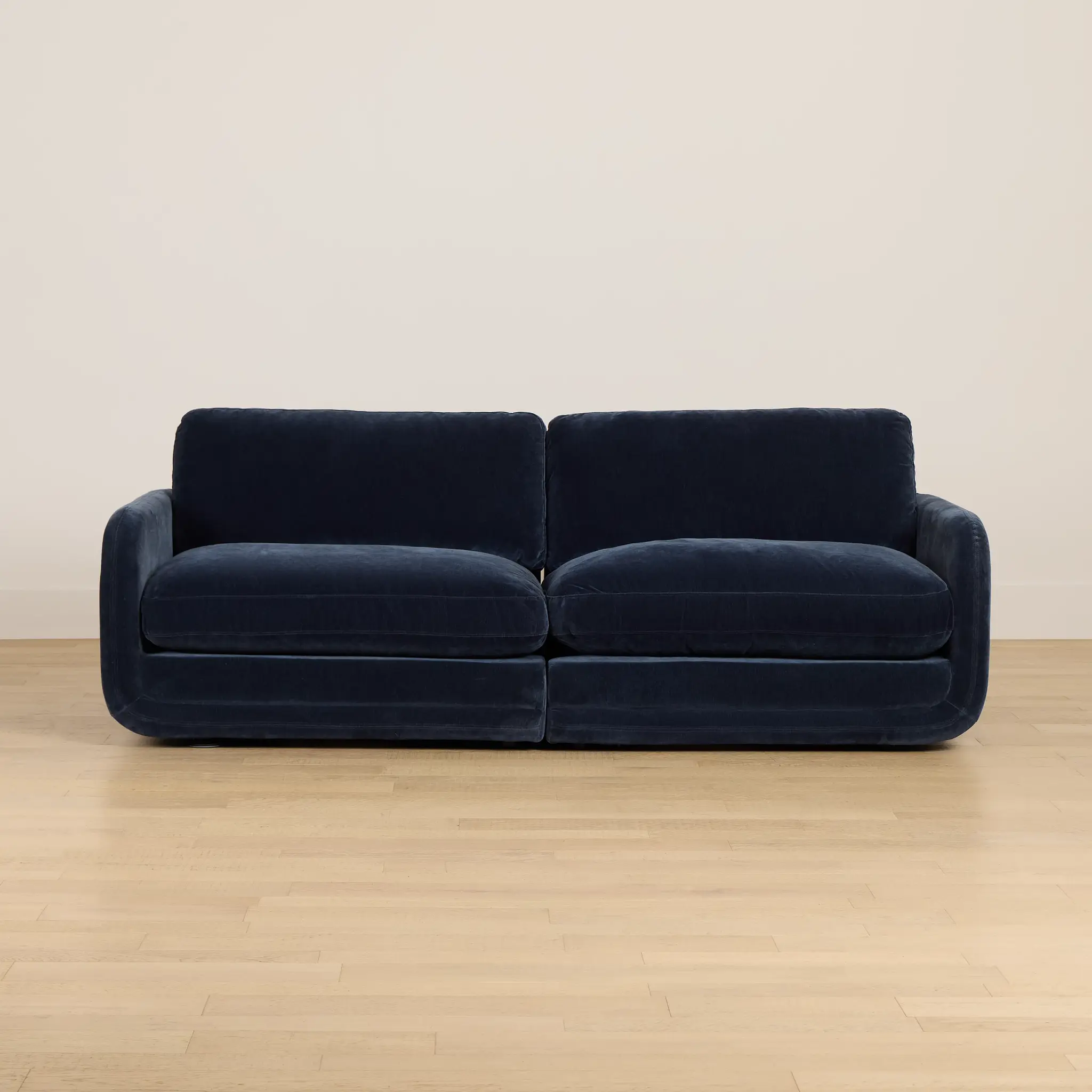 Jules Dark Blue Velvet 2 Piece Modular Sofa Jules Dark Blue Velvet 2 Piece Modular Sofa