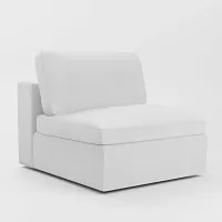 Destin Suave White Fabric Swivel Chair