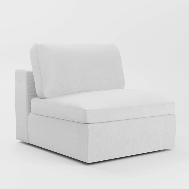 Destin Suave White Fabric Swivel Chair