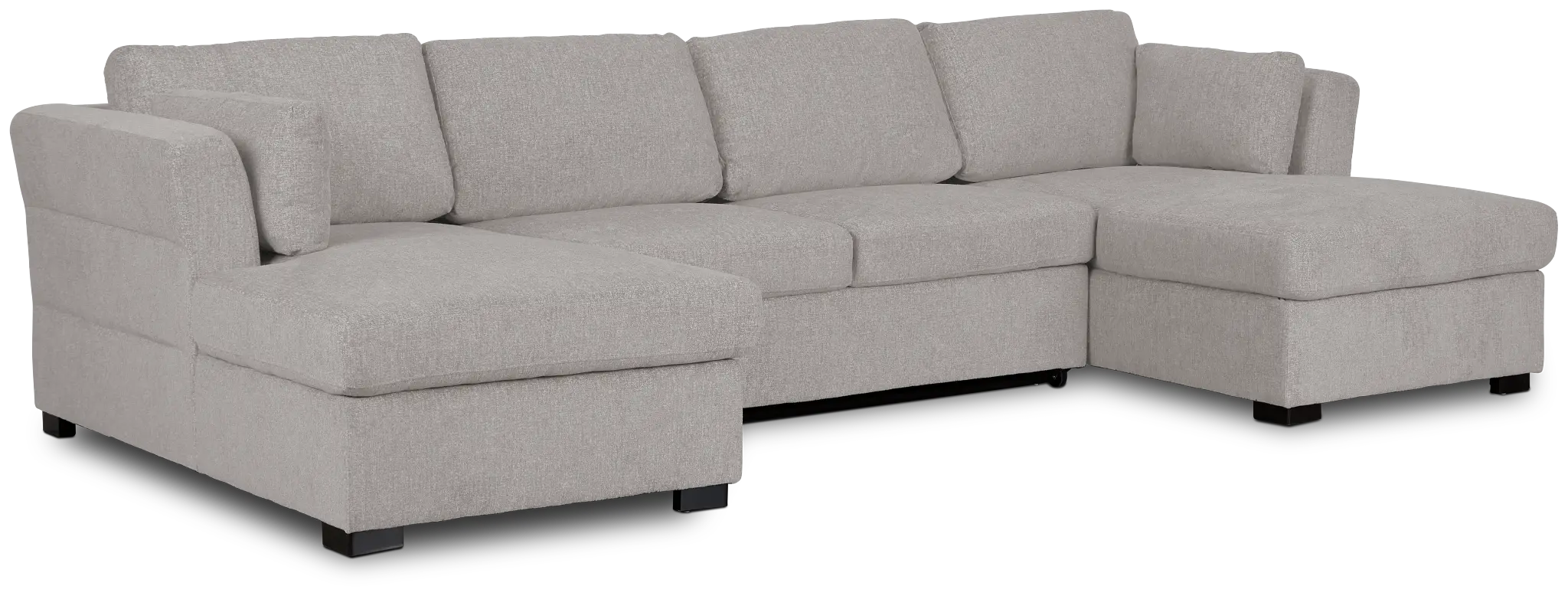 Amber Light Gray Fabric Double Chaise Sleeper Storage Sectional Amber Light Gray Fabric Double Chaise Sleeper Storage Sectional