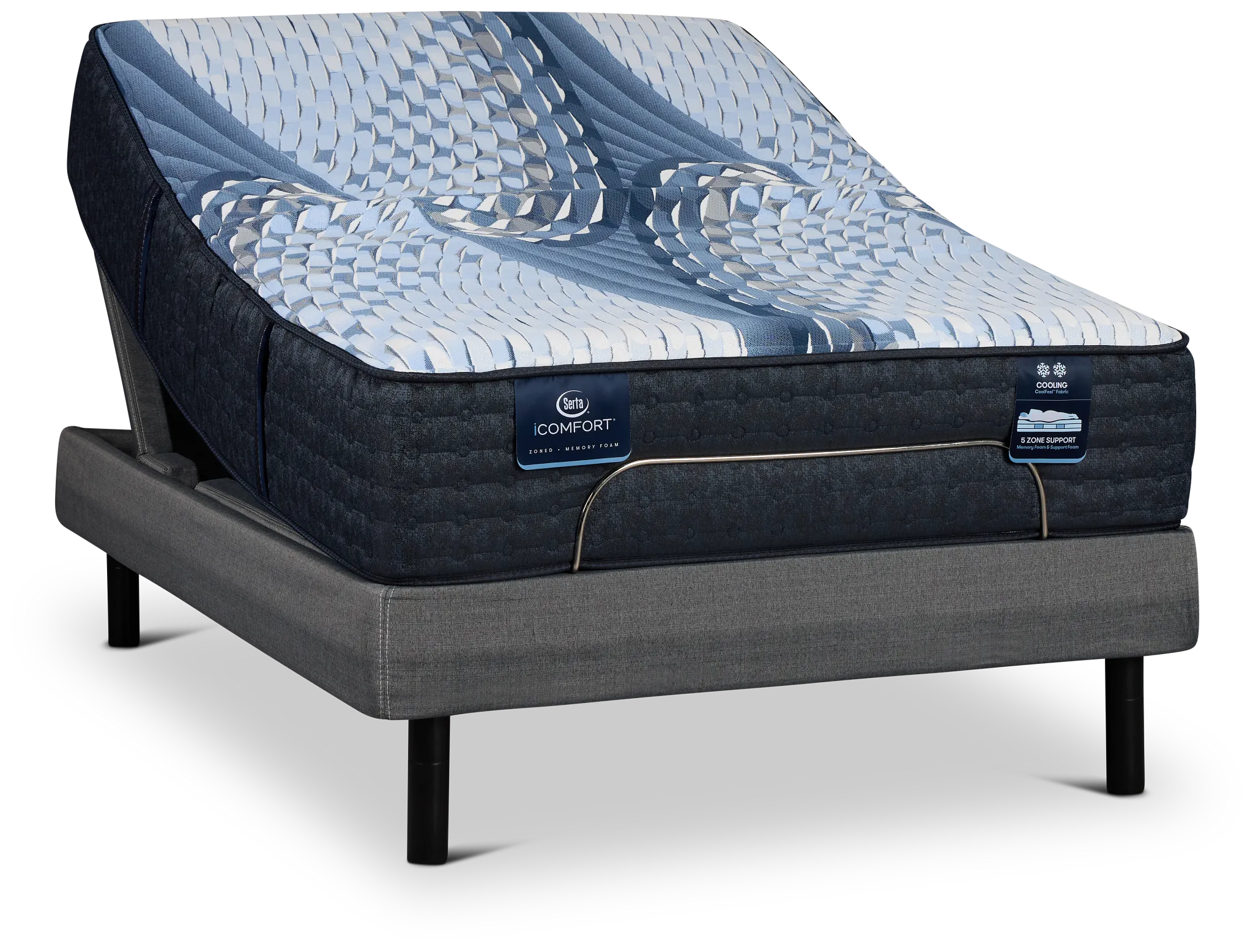 Serta Icomfort Iona Medium Motion Perfect 4 Adjustable Base Set