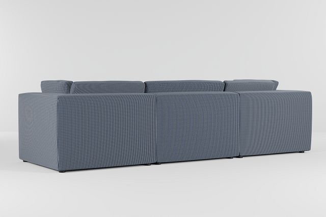 Destin Lucy Navy Fabric 4-piece Bumper Sectional