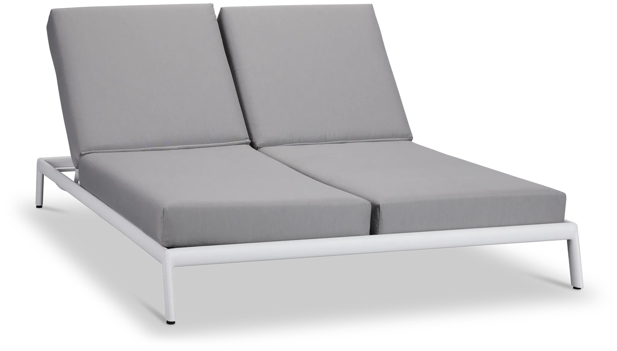 Tortuga White Gray Double Cushion Chaise