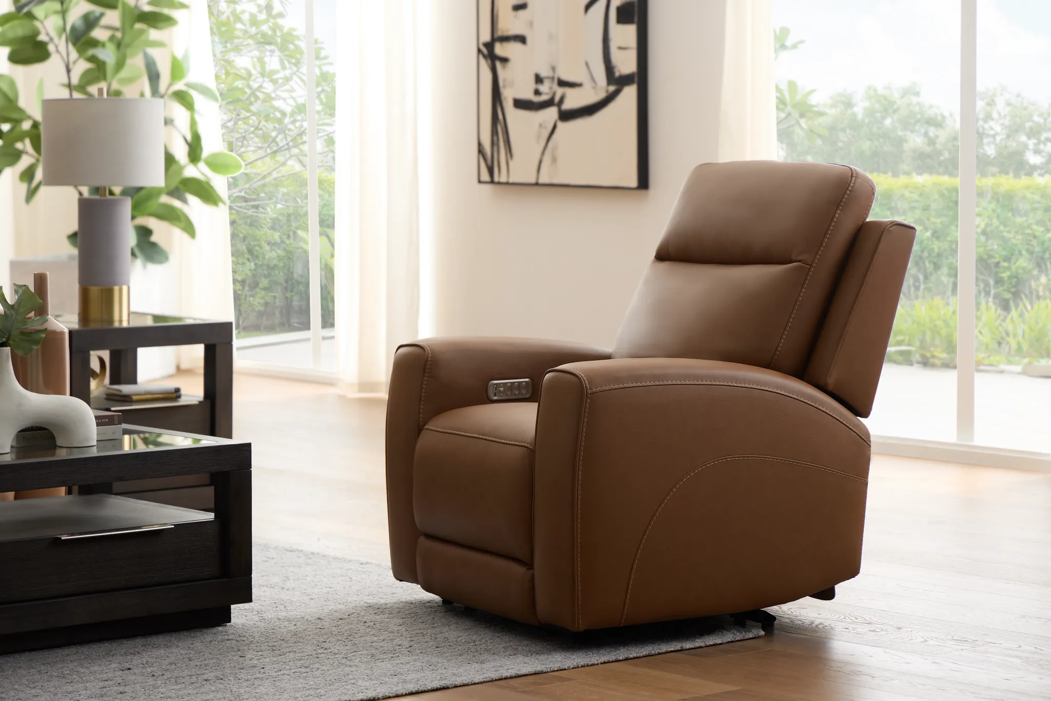 Belmont Dark Brown Lthr/vinyl Power Recliner