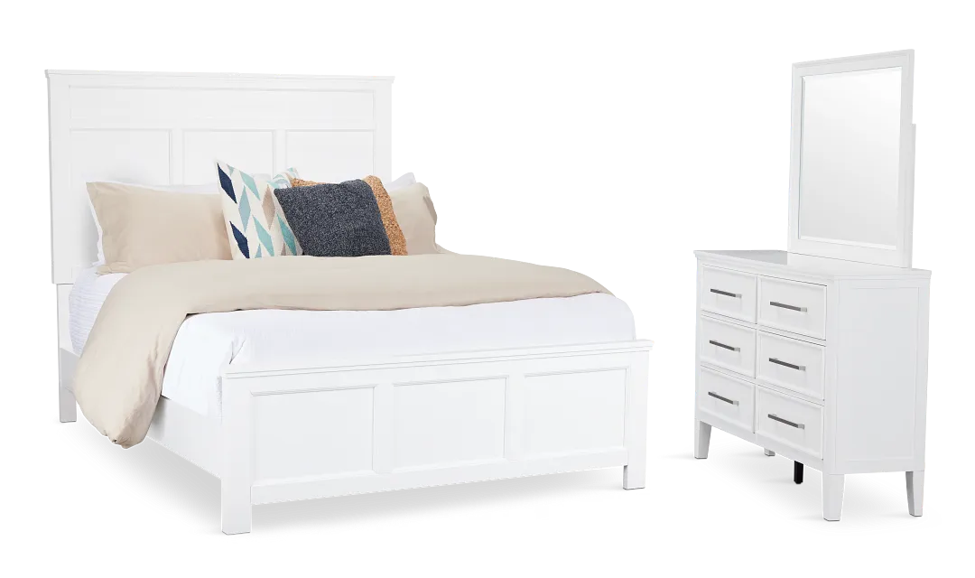 Seabrook White Small Panel Bedroom