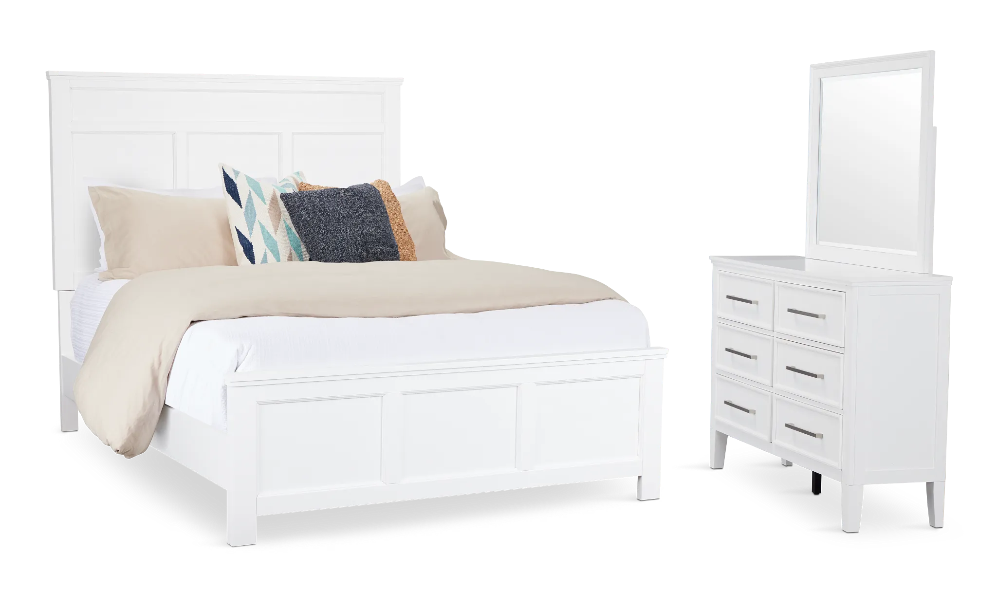 Seabrook White Small Panel Bedroom