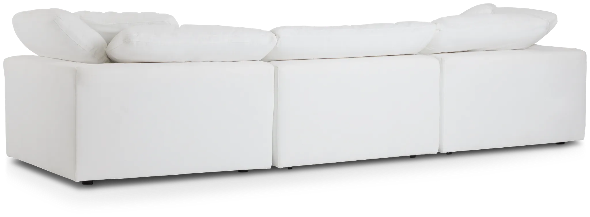 Nixon White Fabric 4-piece Bumper Sectional