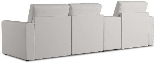 Citymod White Fabric Small Left Chaise Sectional With Media Console