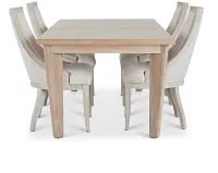 Boca Grande Light Tone Table & 4 Curved Chairs