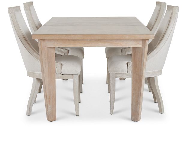 Boca Grande Light Tone Table & 4 Curved Chairs