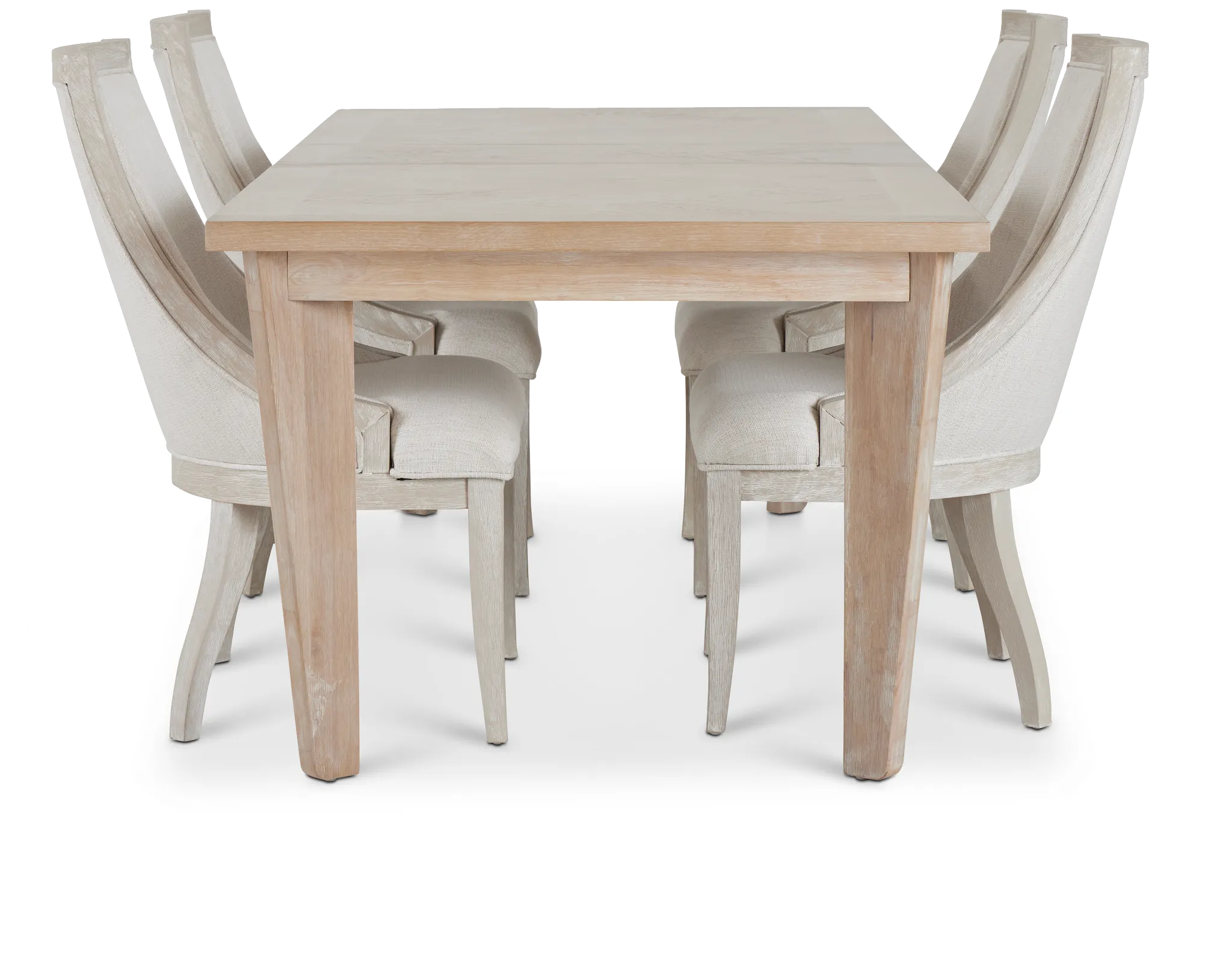 Boca Grande Light Tone Table & 4 Curved Chairs