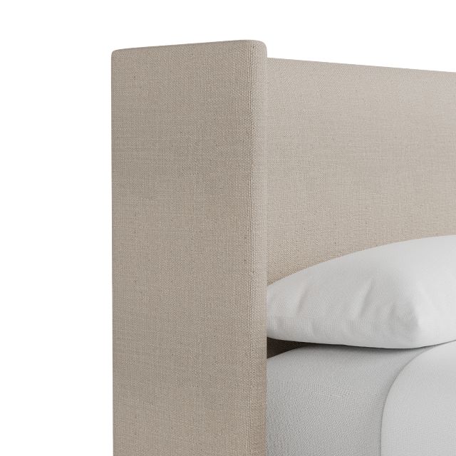Captiva Linen Beige 48" Upholstered Shelter Bed