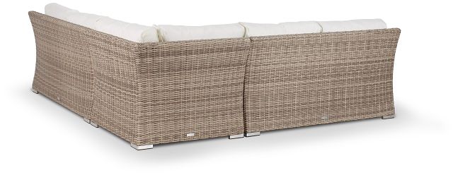 Raleigh White Woven Small Two-arm Sectional