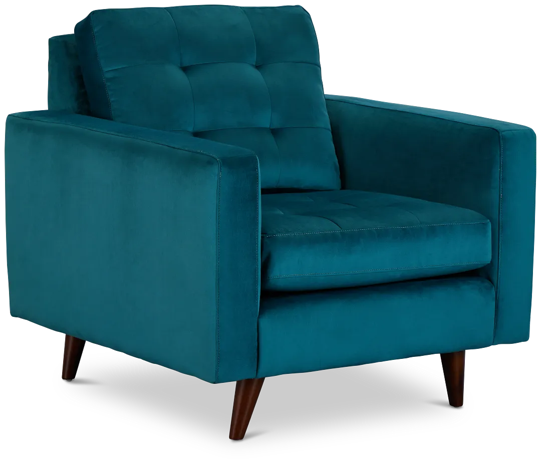 Mila Teal Velvet Chair