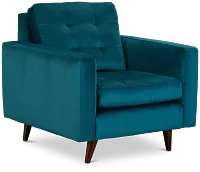 Mila Teal Velvet Chair