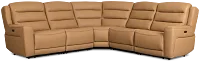 Wilder Brown Leather Small Triple Power Reclining Two-arm Sectional