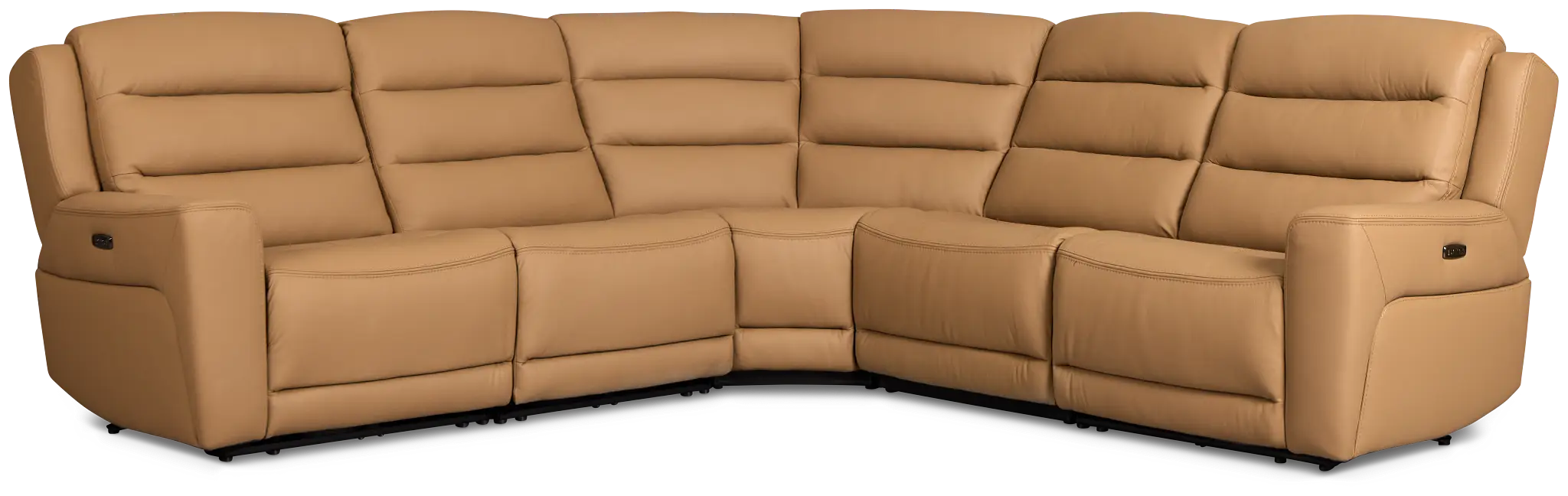 Wilder Brown Leather Small Triple Power Reclining Two-arm Sectional Wilder Brown Leather Small Triple Power Reclining Two-arm Sectional