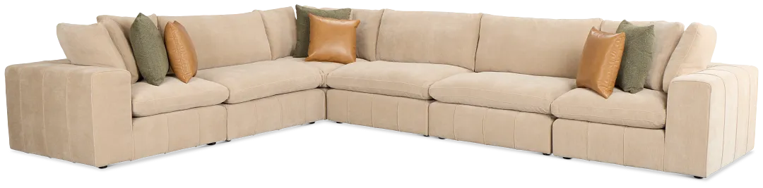 Cruz Light Beige Fabric 6-piece Modular Sectional