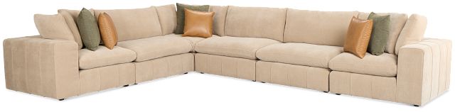 Cruz Light Beige Fabric 6-piece Modular Sectional