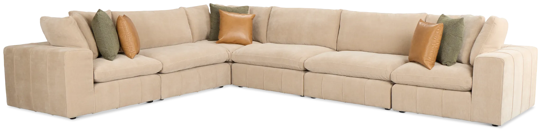 Cruz Light Beige Fabric 6-piece Modular Sectional