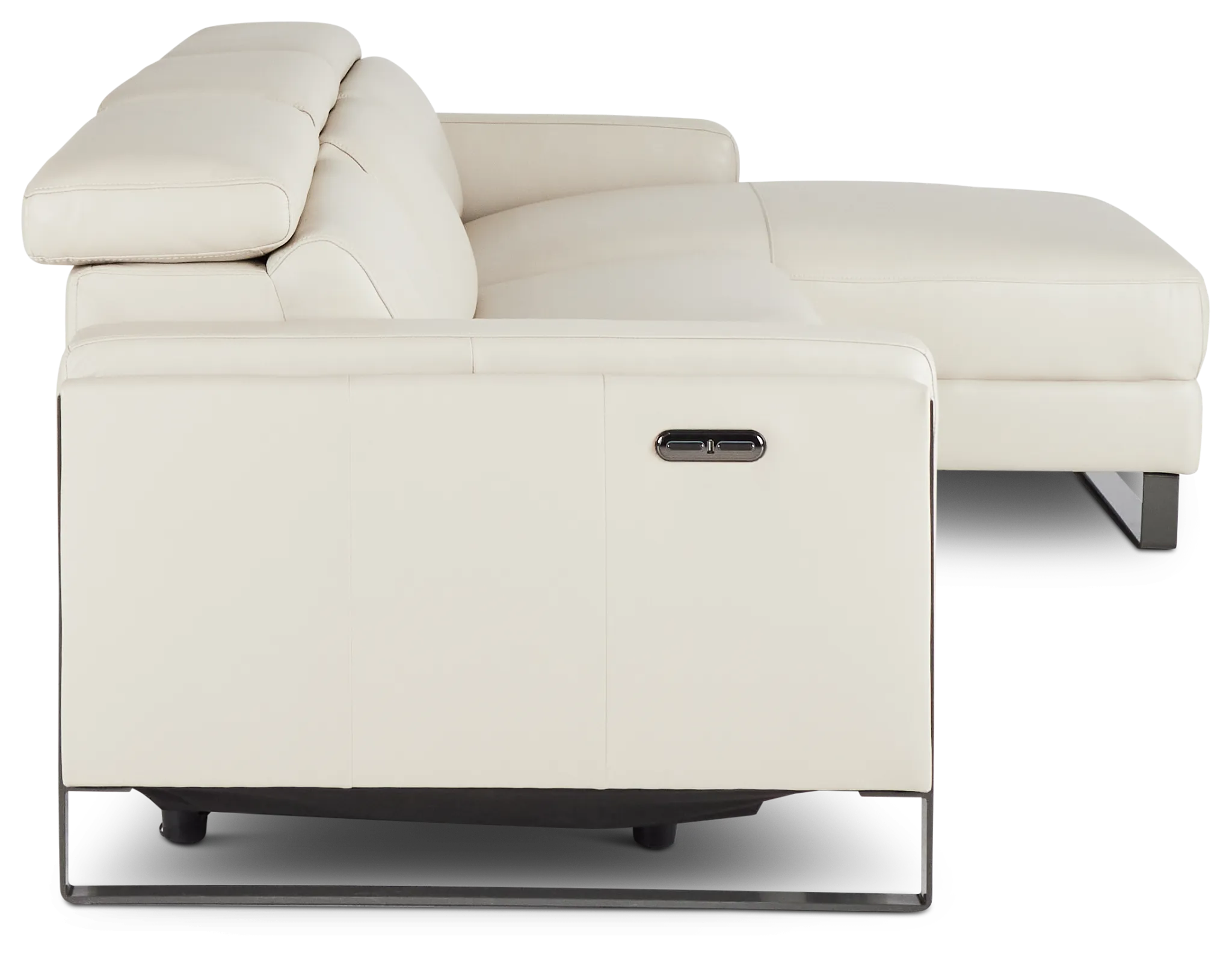 Atlas Taupe Lthr/vinyl Right Chaise Power Reclining Sectional