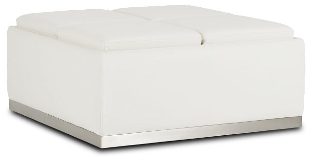 Camden White Micro Cocktail Ottoman With Metal Base With Tray (5)