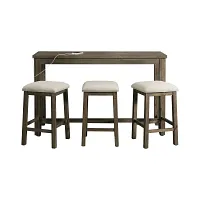 Aldo Gray Sofa Table With 3 Stools