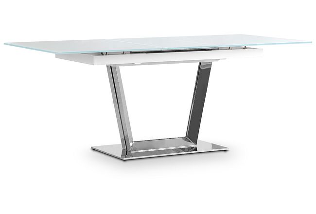 Treviso White Glass Rectangular Table