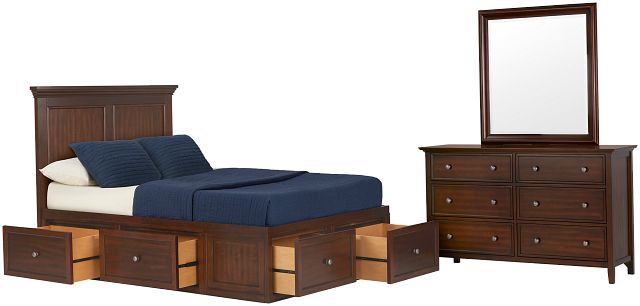 Spencer Mid Tone 6-drawer Platform Storage Bedroom